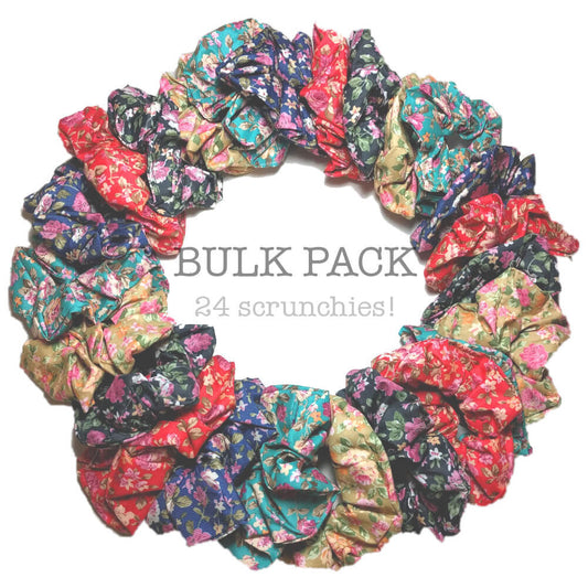 ditsy print floral hair scrunchie set