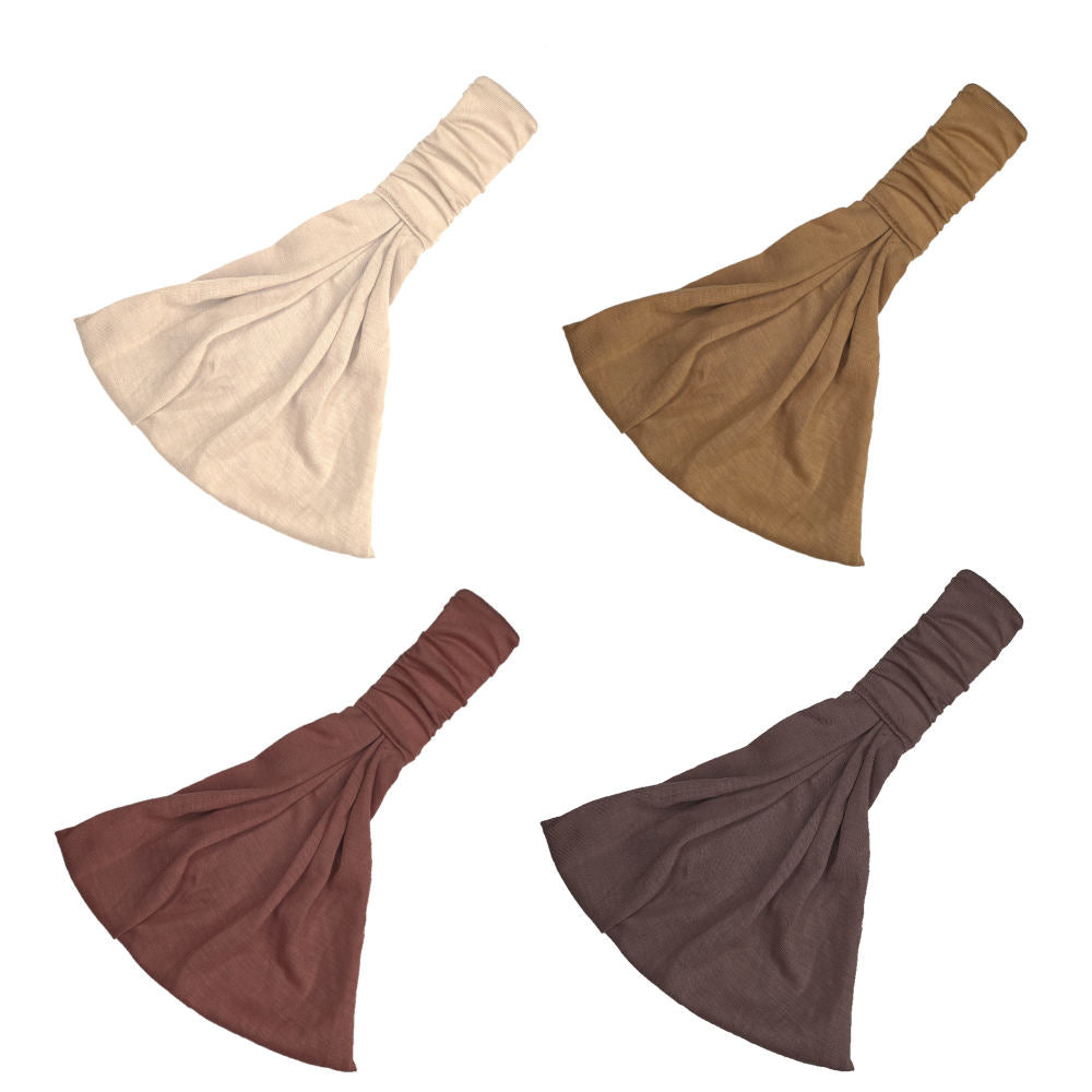 Solid Jersey Scrunch Headband, brown assortment