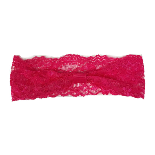 Pink Gathered Lace Headbands