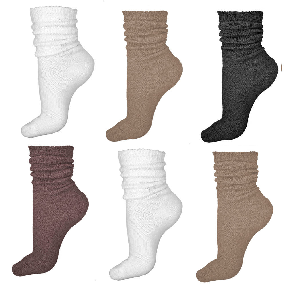 lightweight slouch socks, crew length, neutral assortment