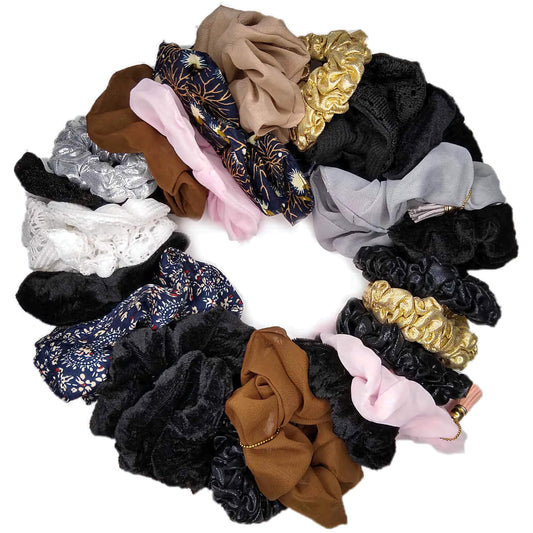 Mixed media scrunchie set