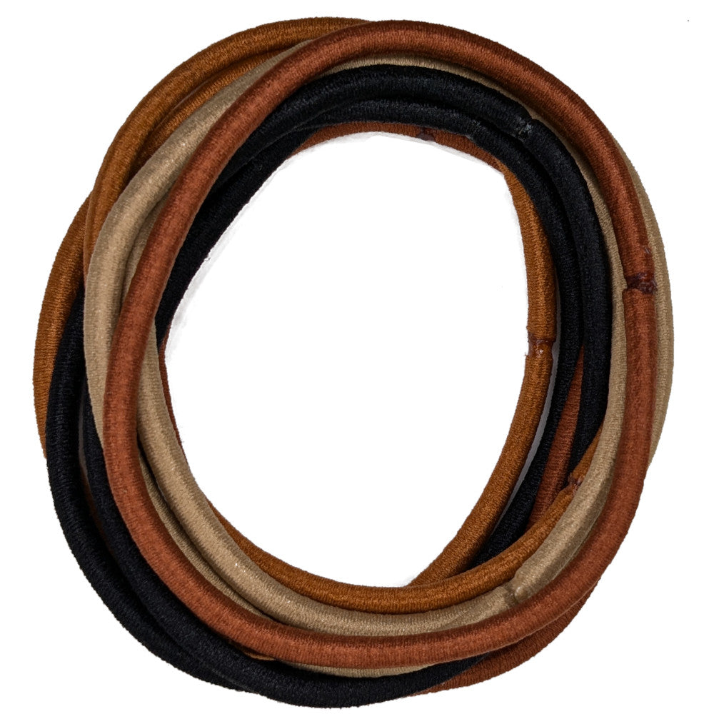 Oversized hair tie elastics, neutral brown beige and black assortment