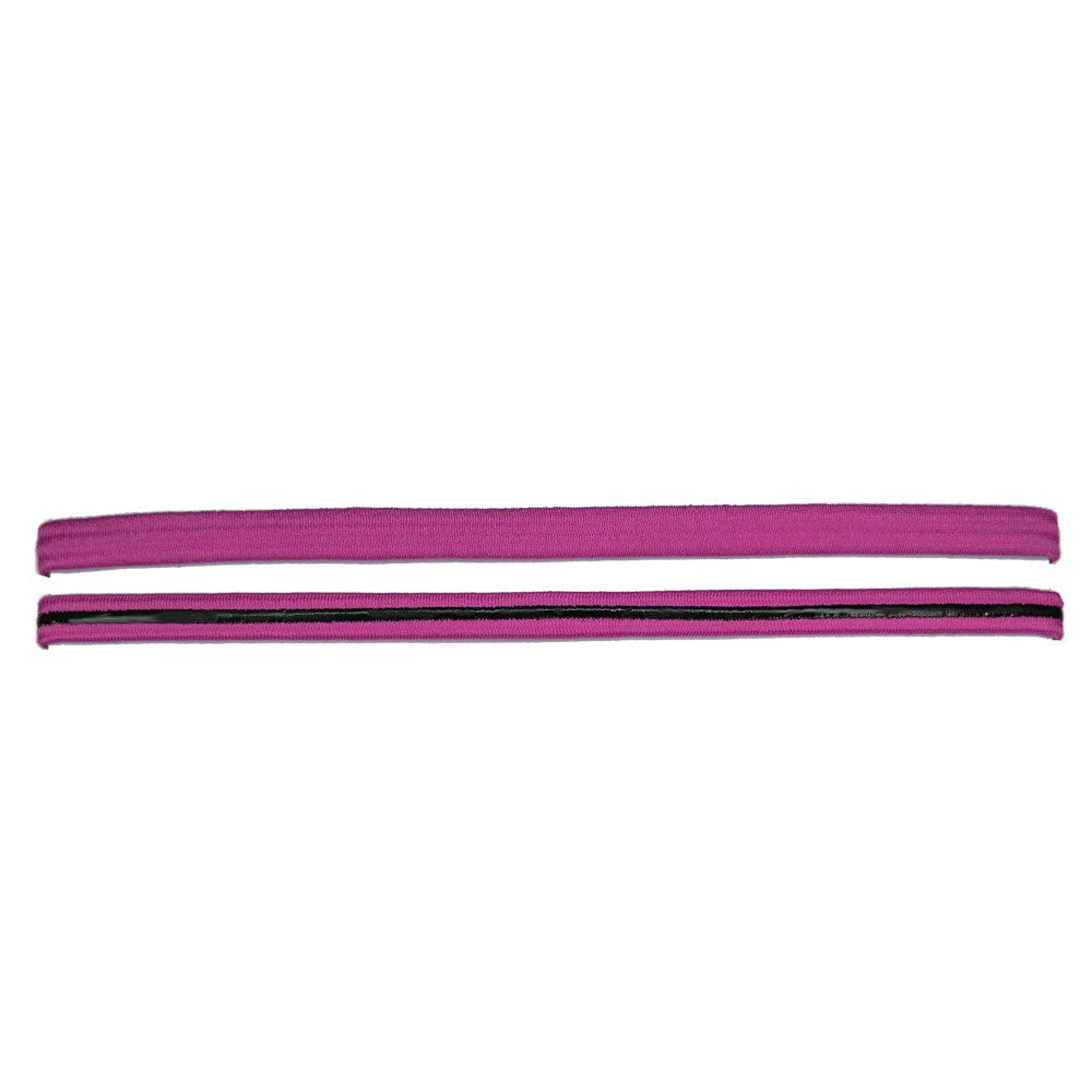 silicone grip elastic headbands, hot pink