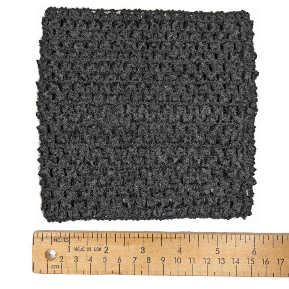 stretchy elastic ribbon headband, black, sizing information