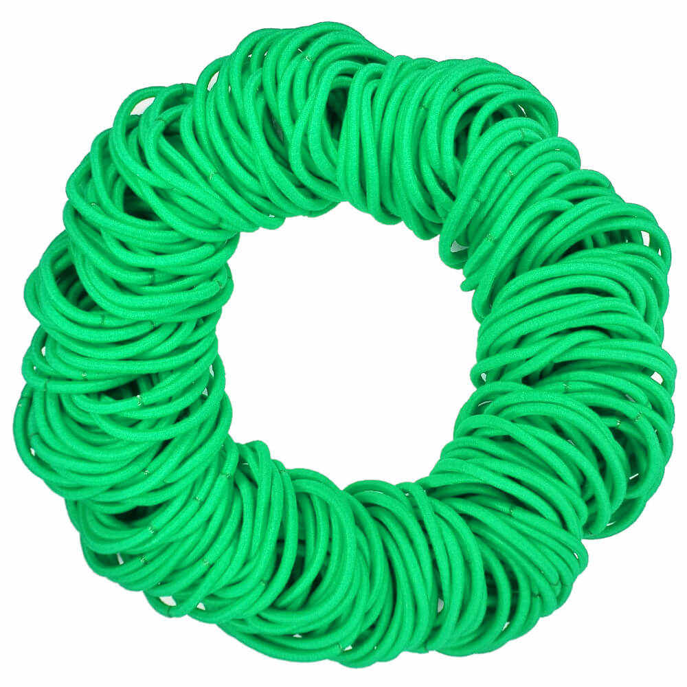 4mm ponytail elastics, mint green hair elastics