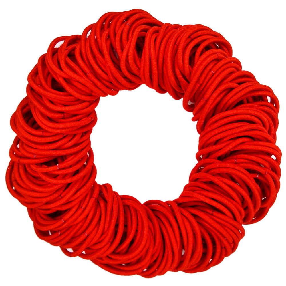 4mm ponytail elastics, red hair elastics