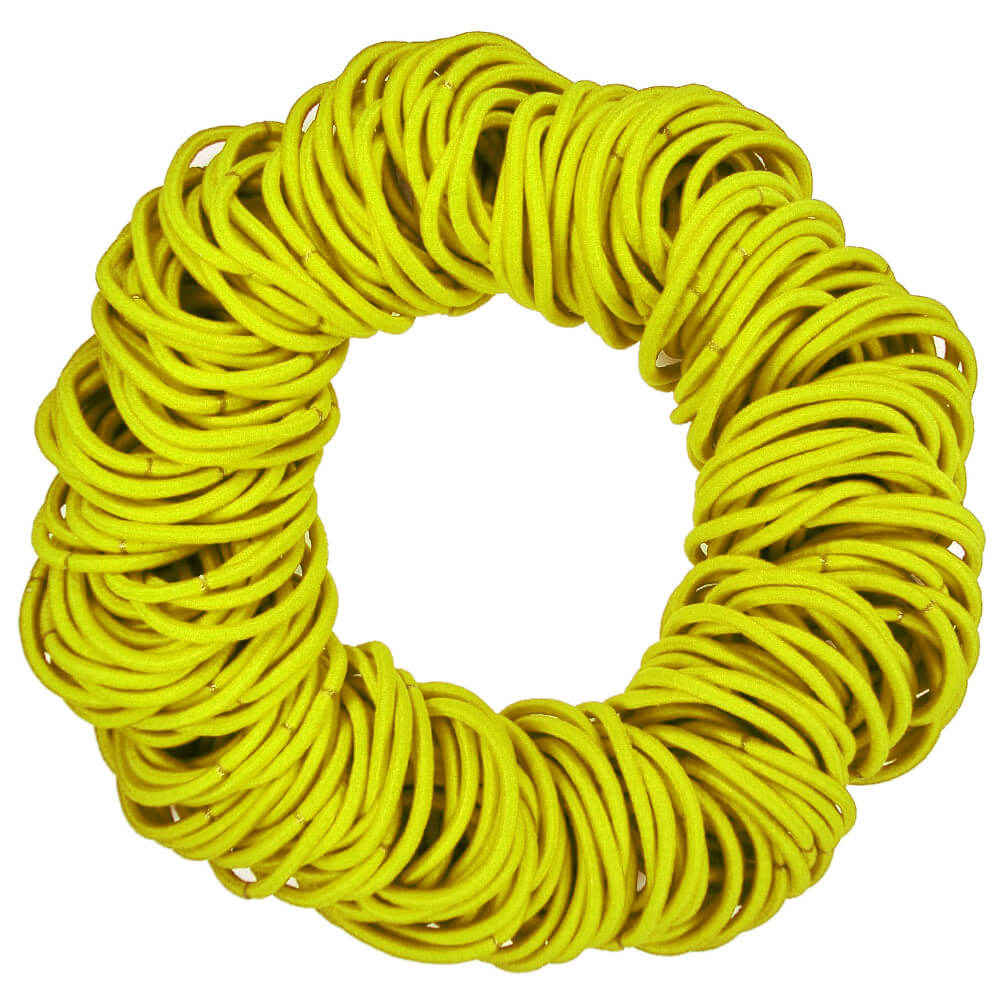 4mm ponytail elastics, yellow hair elastics