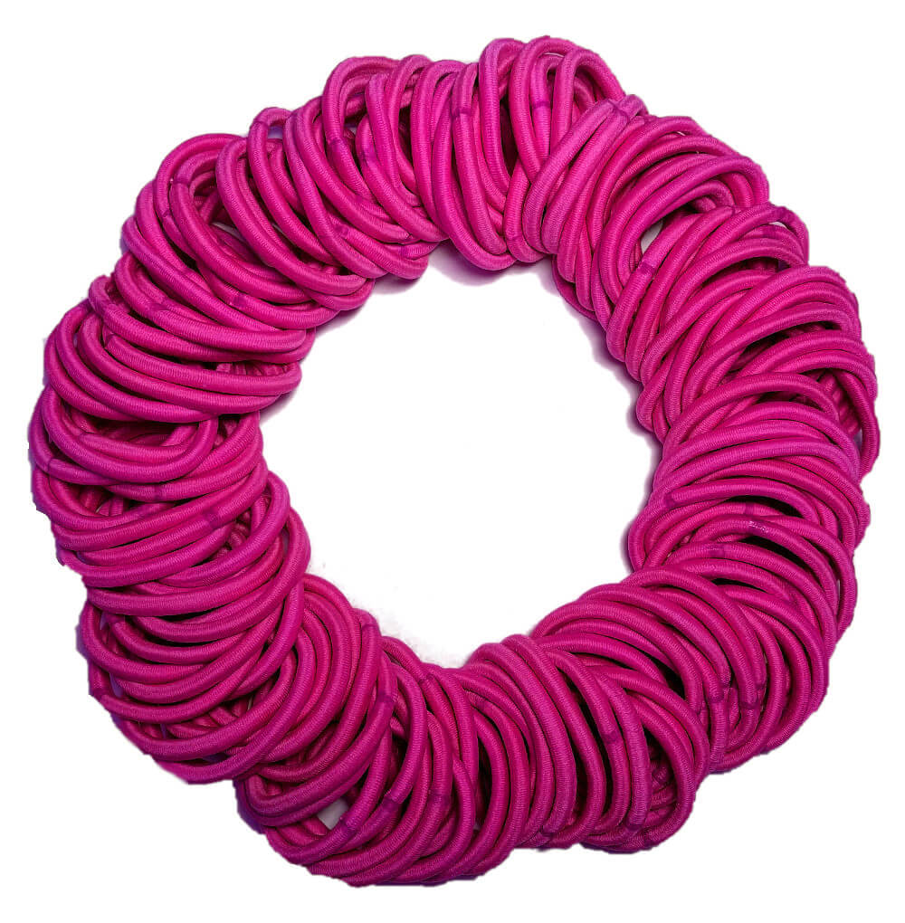 5mm ponytail hair ties hot pink