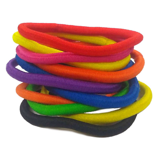 5mm ponytail elastics, rainbow assortment