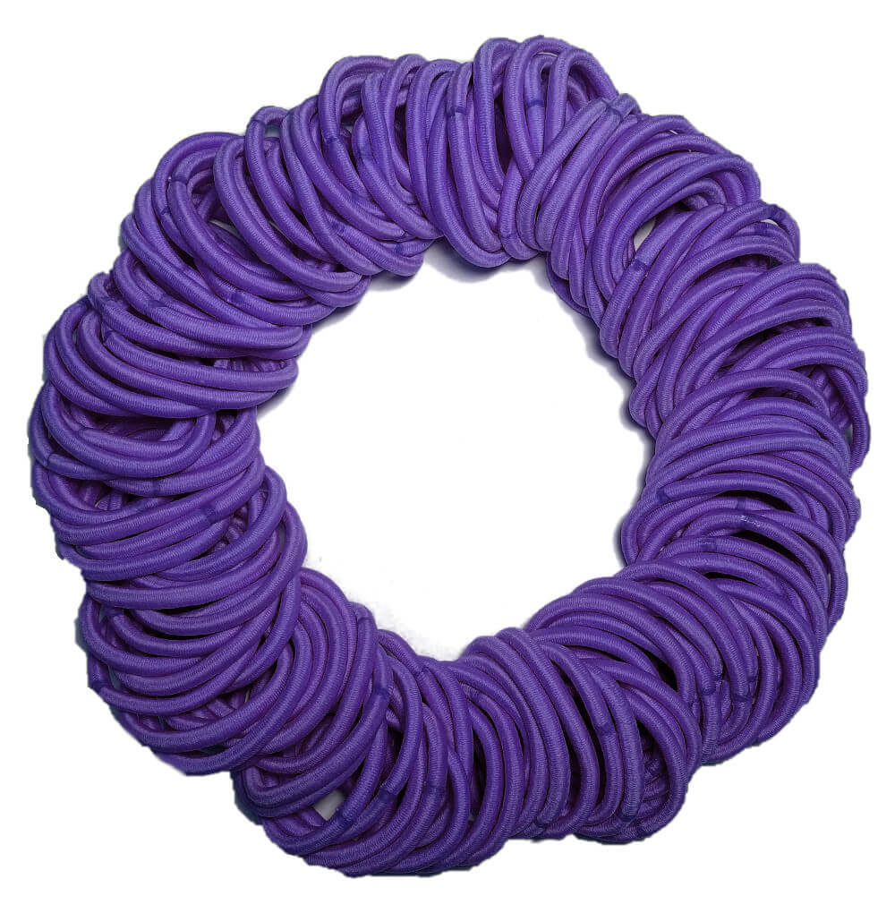 5mm ponytail elastics violet