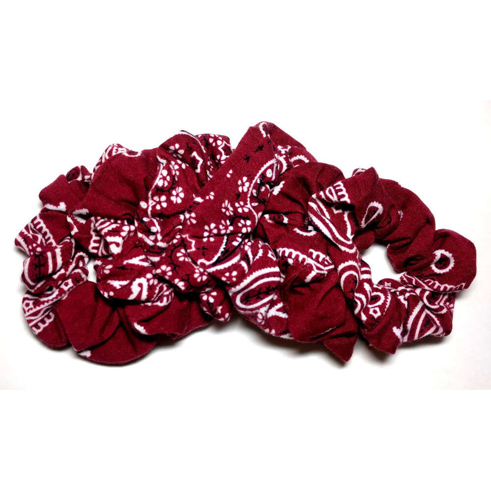 maroon bandana scrunchies