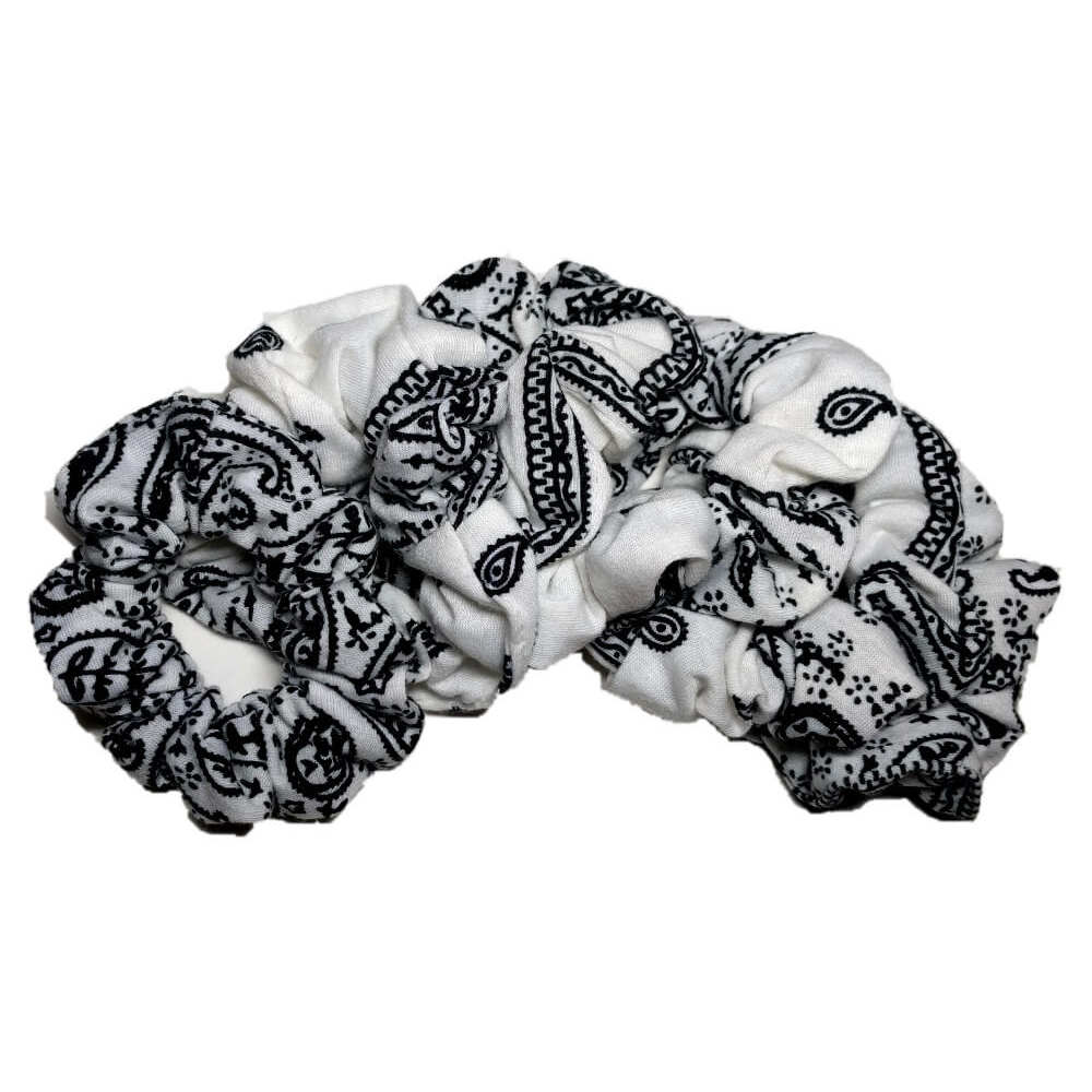 white  bandana scrunchies