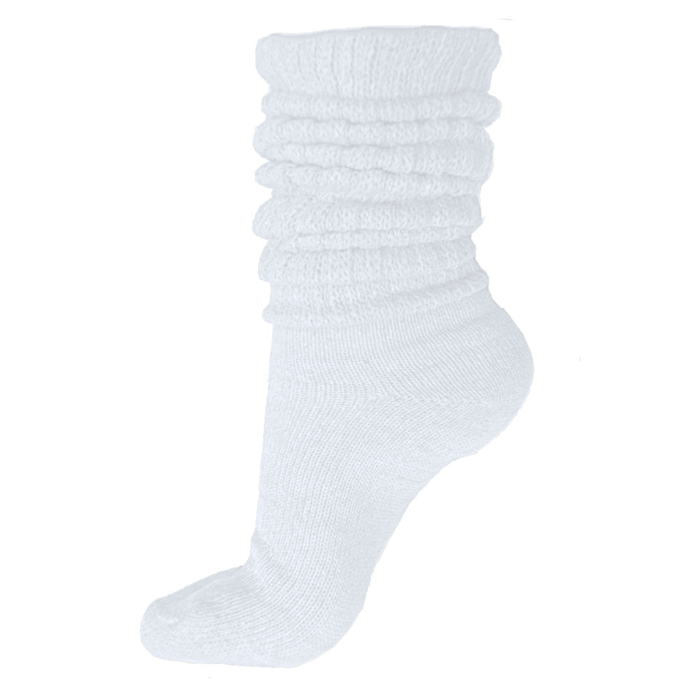 Basic Cotton Slouch Socks, white