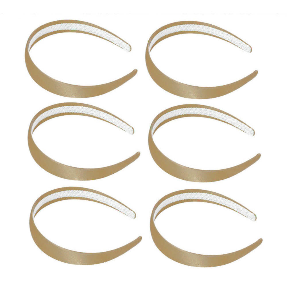 1 inch satin headbands, beige