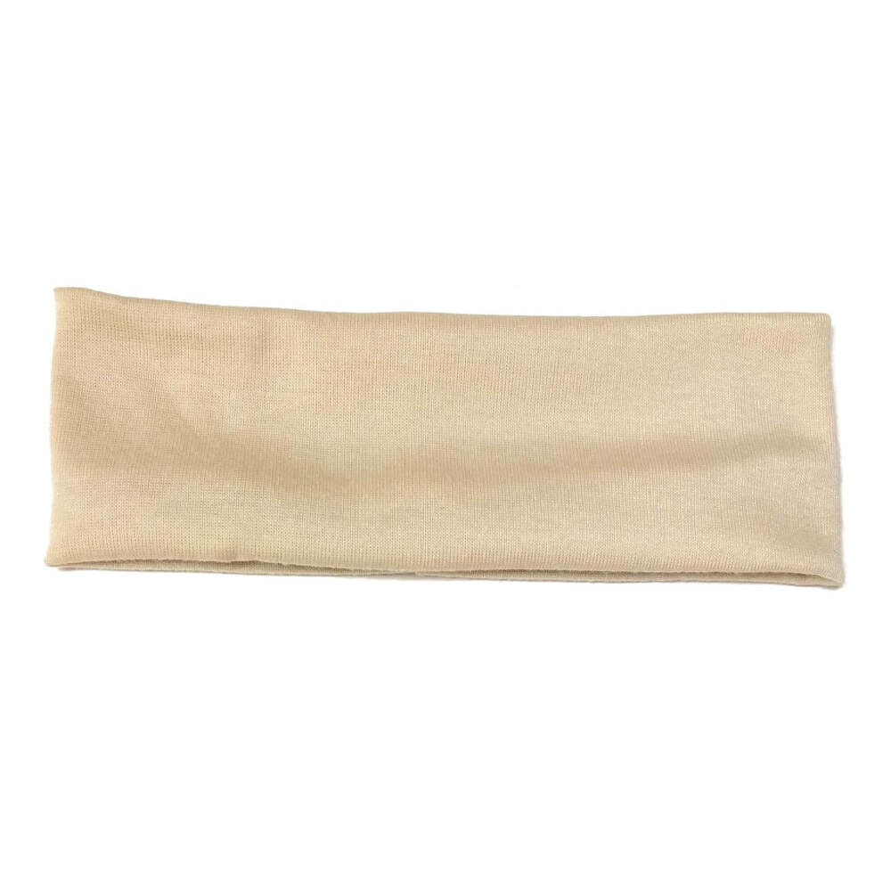 cotton blend knit stretch headbands, beige
