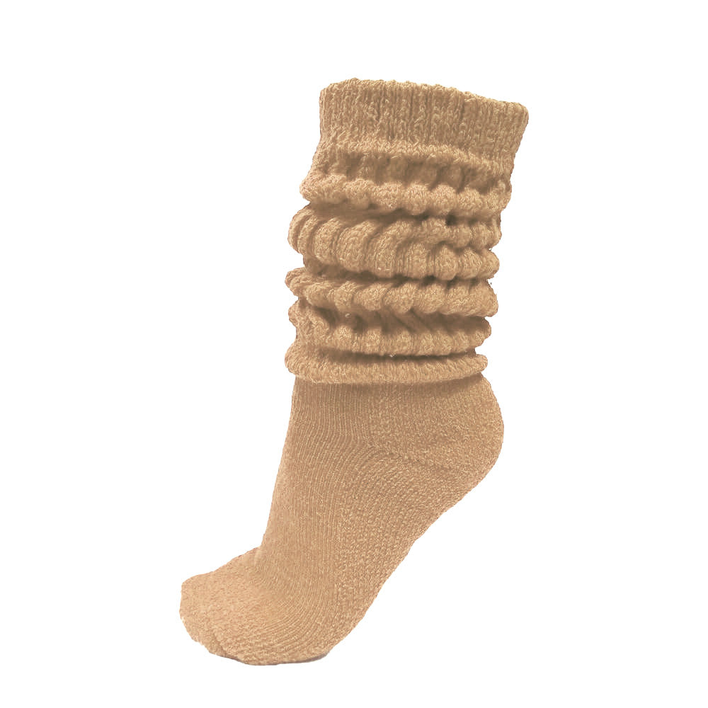 thick slouch socks, beige