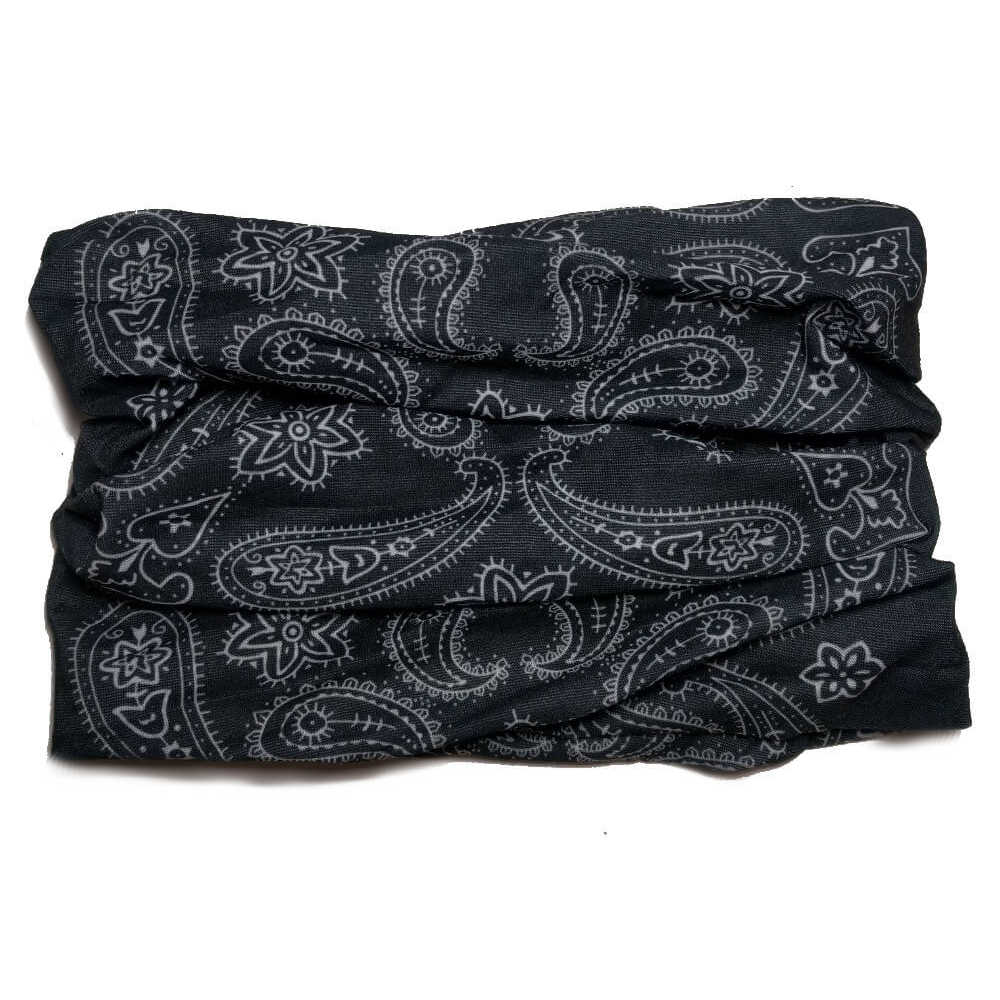 black paisley bandana print tube headbands