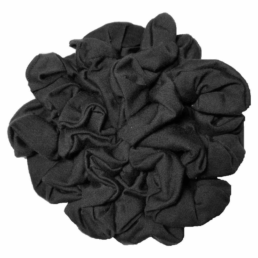black cotton scrunchies