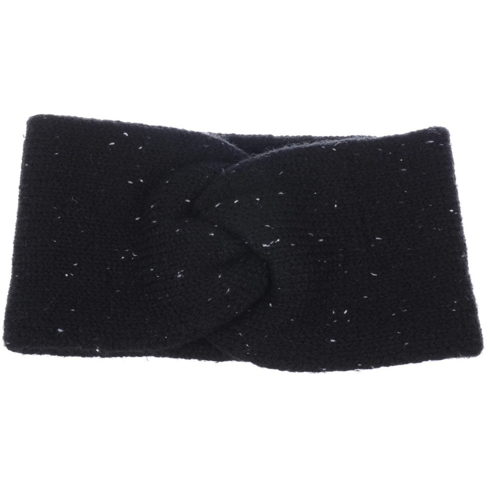 Cozy Double Knit Twist Headband, black