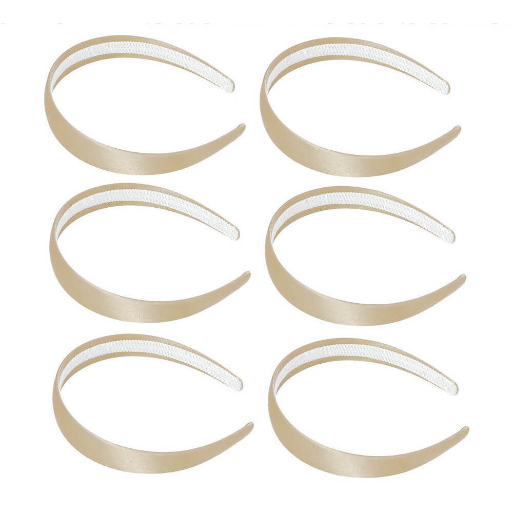 1 inch satin headbands, cream