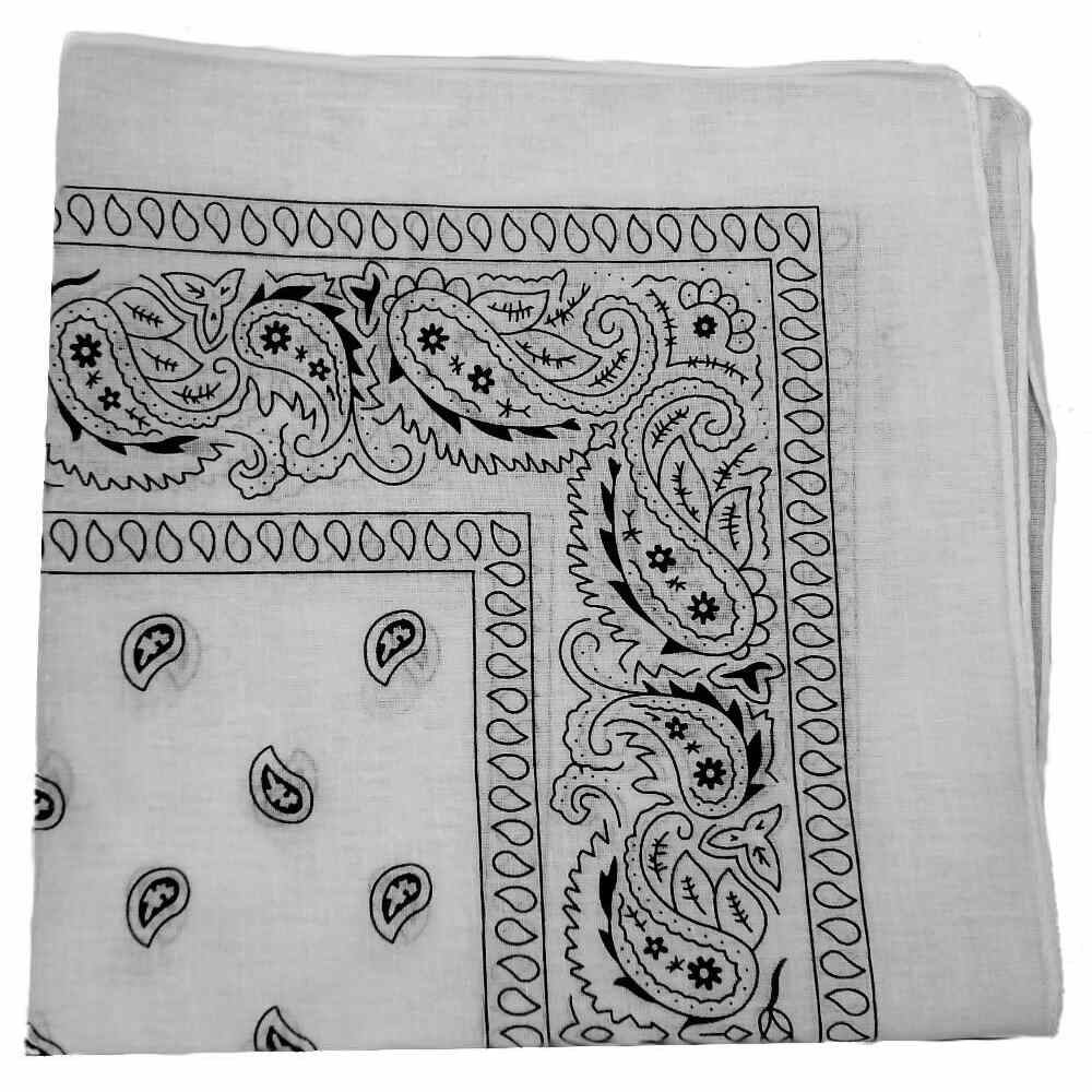 dyeable white cotton bandanas, paisley