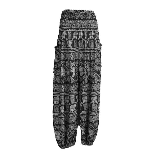 Loose Elephant Pants with Pockets, black