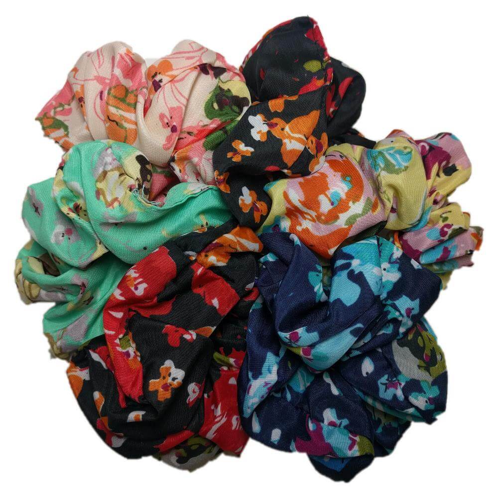 Floral Scrunchie Set of 6