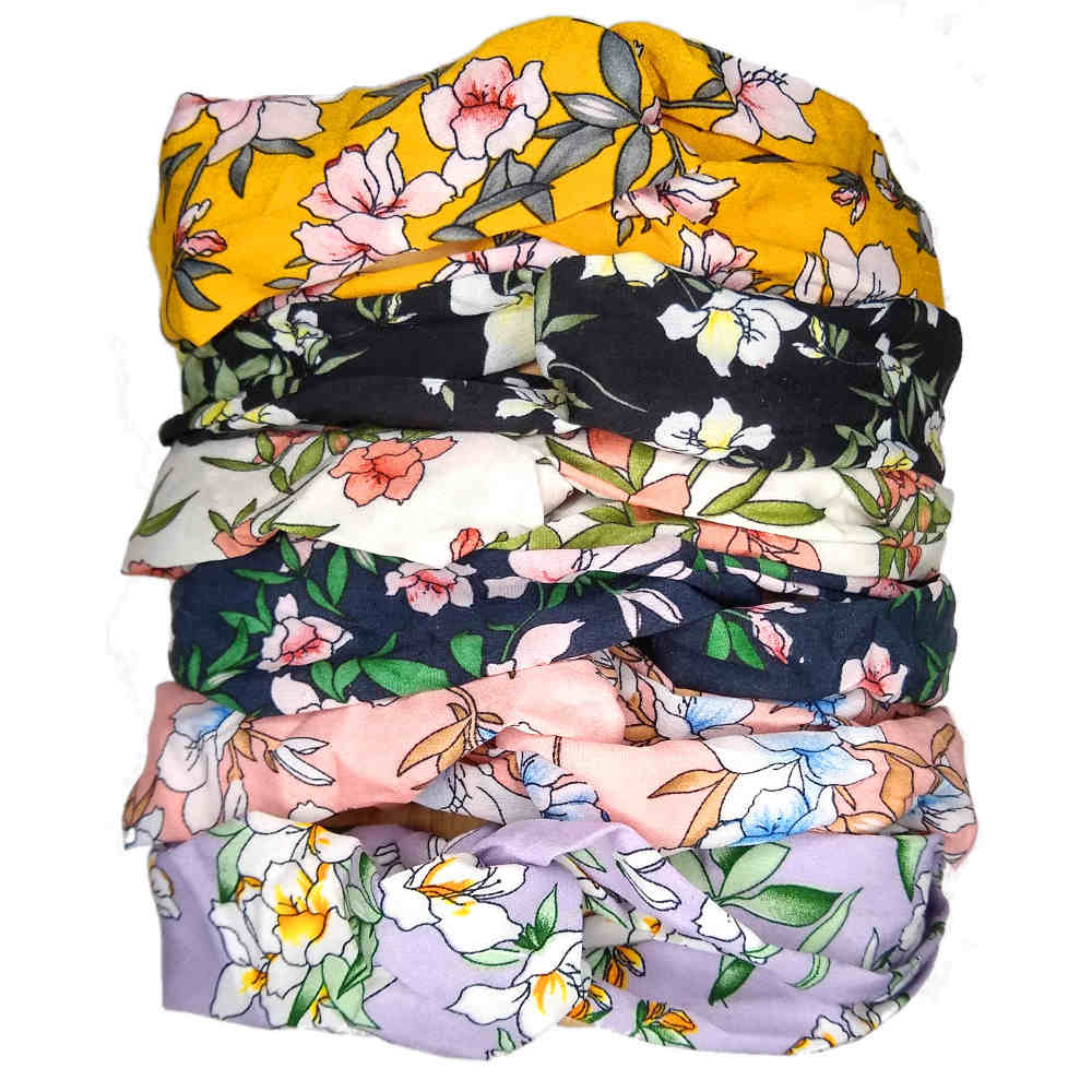 cottage floral turban twist headbands