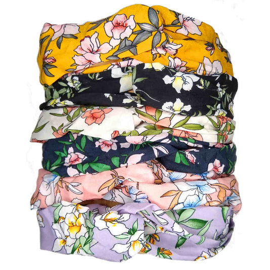 cottage floral turban twist headbands