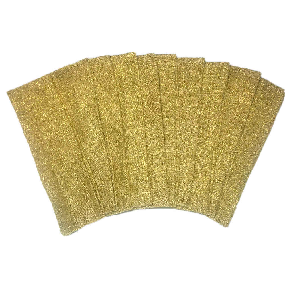 metallic glitter knit stretch headbands, gold