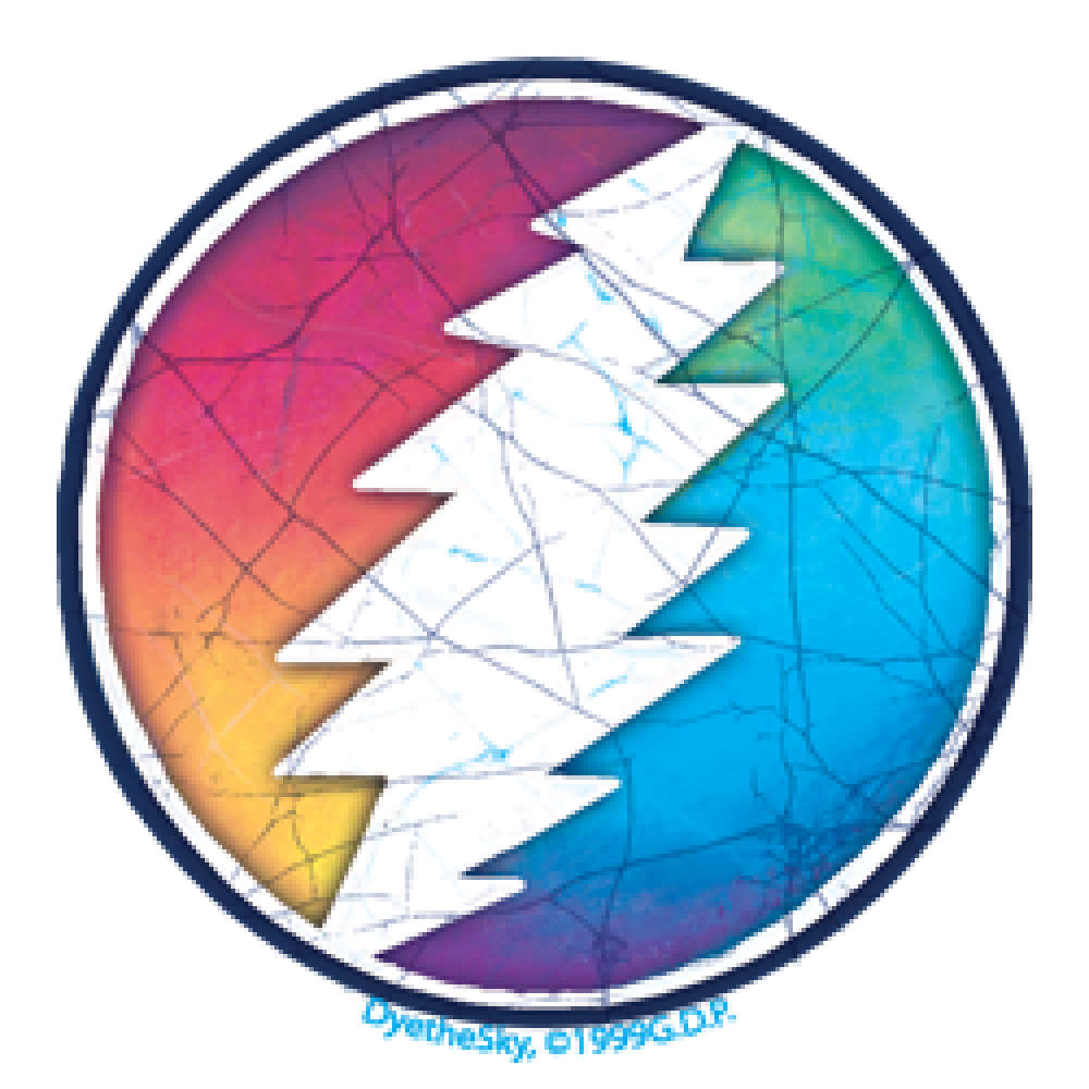 Grateful Dead Watercolor Circle Bolt Sticker