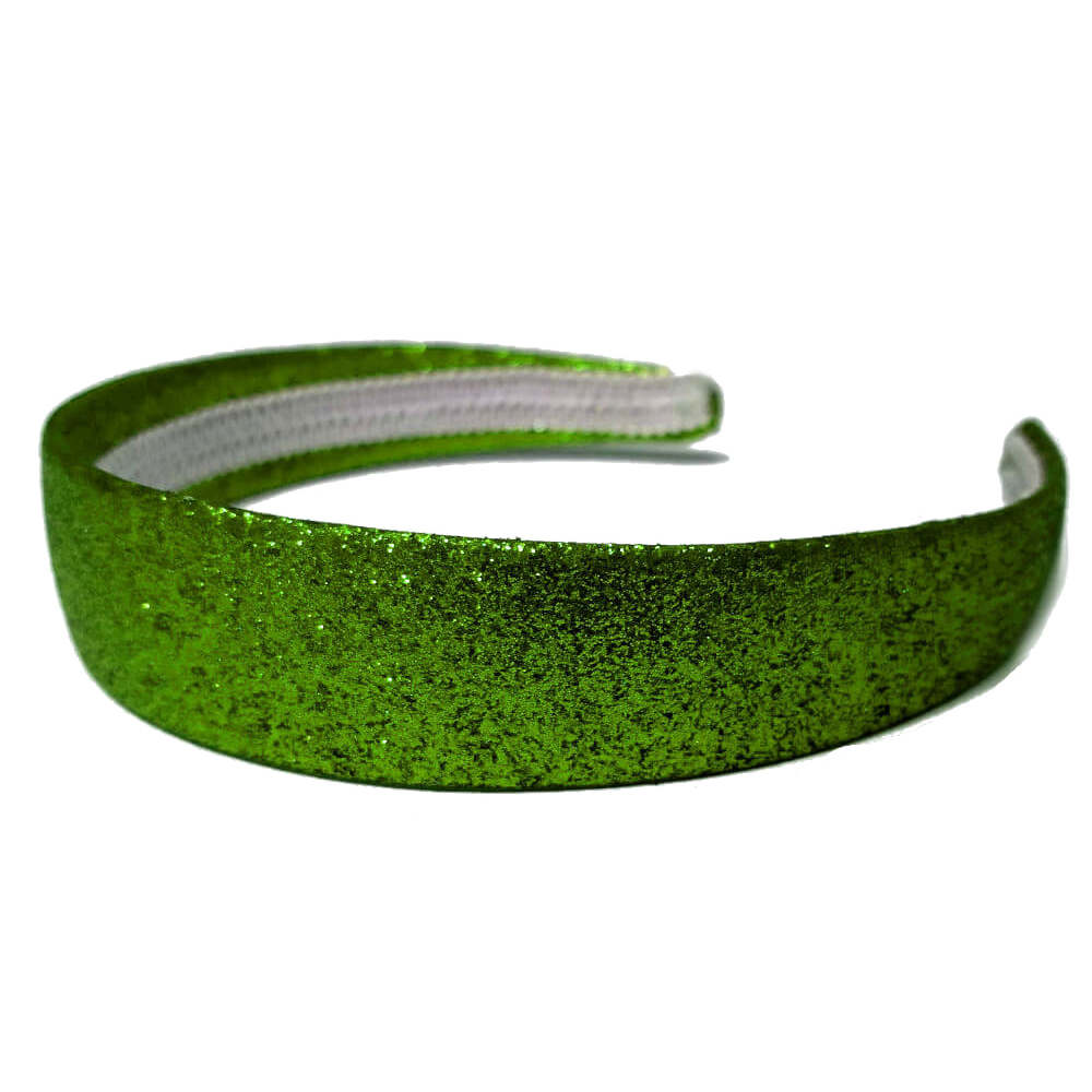 1 inch wide glitter headbands, spring green