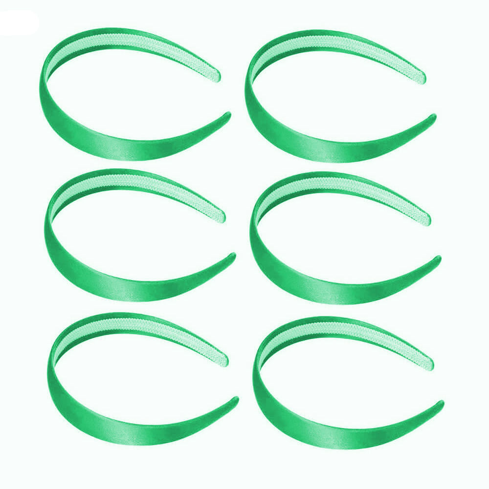 kelly green wide satin headbands