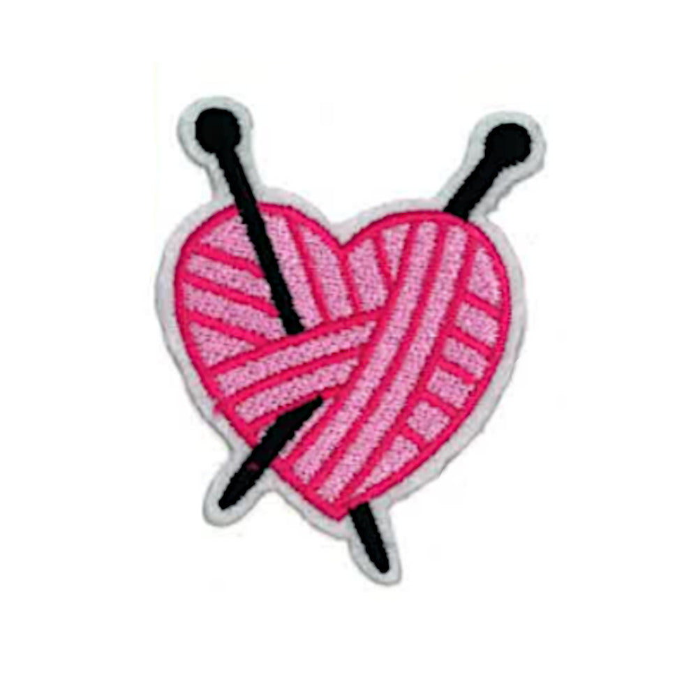 Knitting Yarn Heart Patch