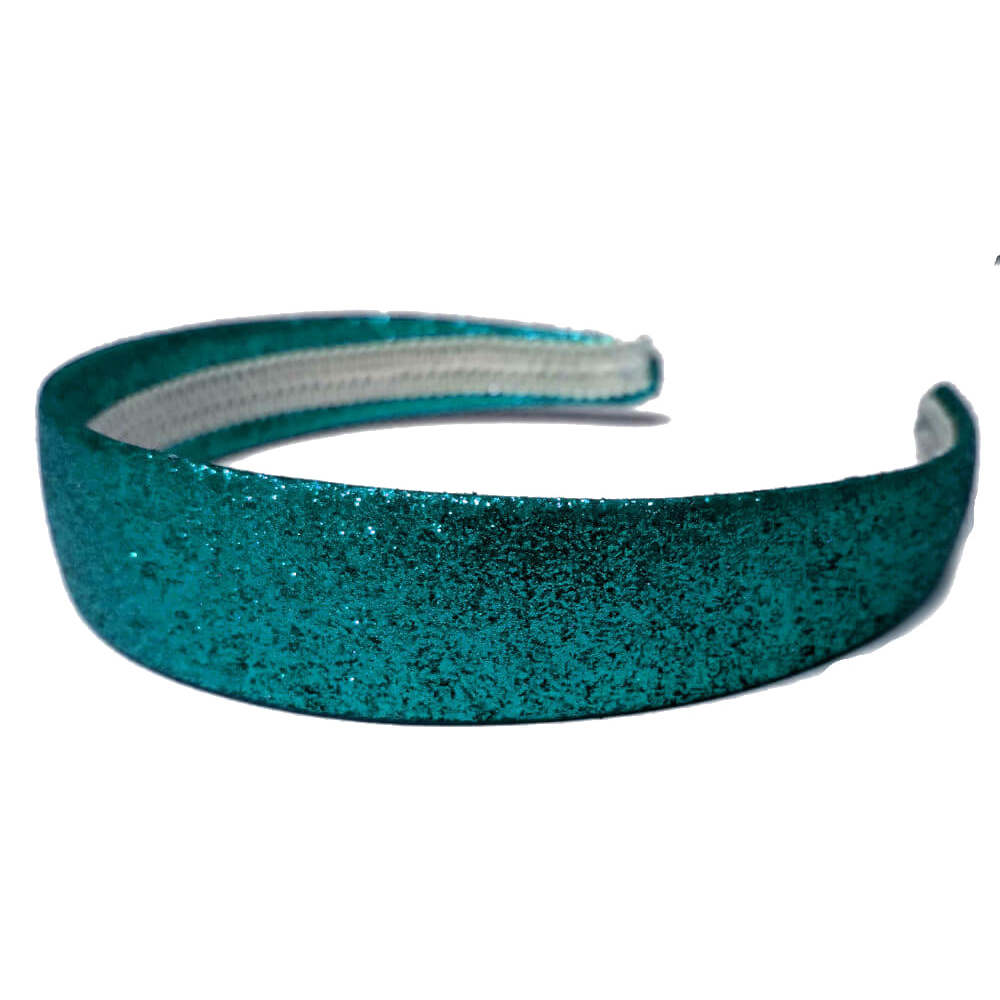 1 inch wide glitter headbands, light blue