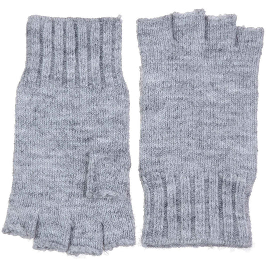 Soft Stretchy Fingerless Gloves, light heather grey