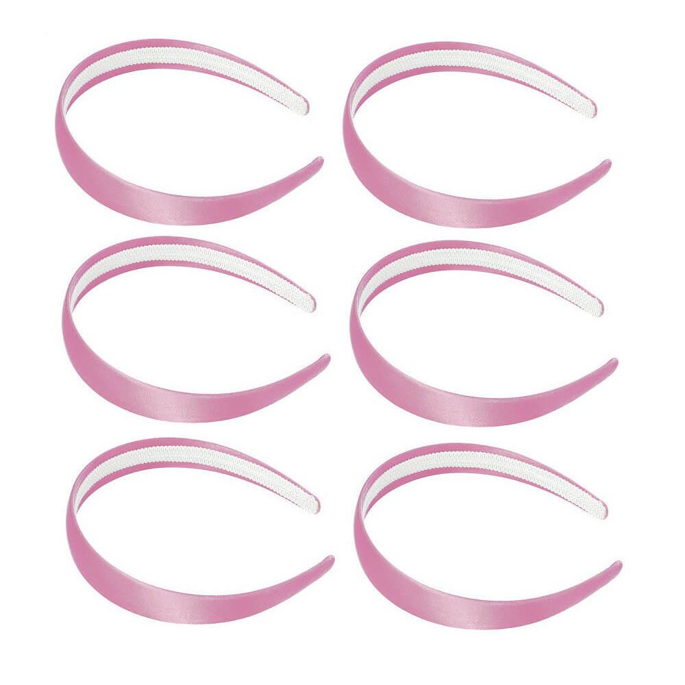 1 inch satin headbands, light pink