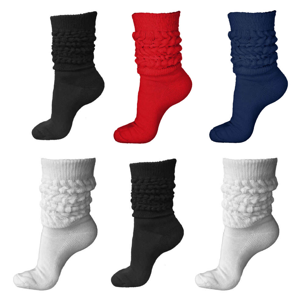 midweight slouch socks, classic colors assorted