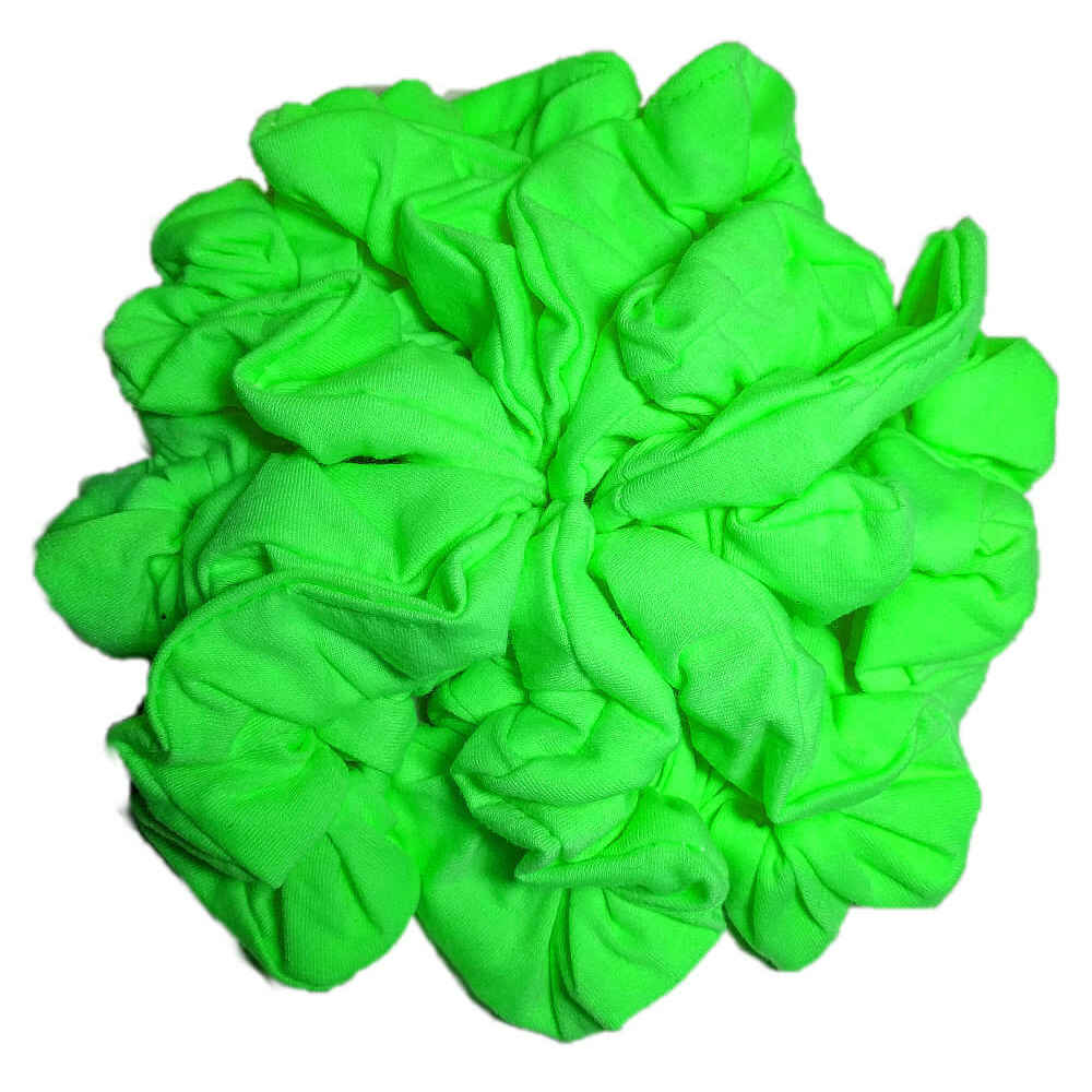 neon green cotton scrunchies