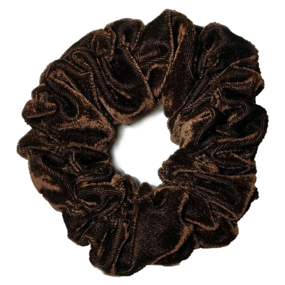 oversized velvet scrunchies, brown
