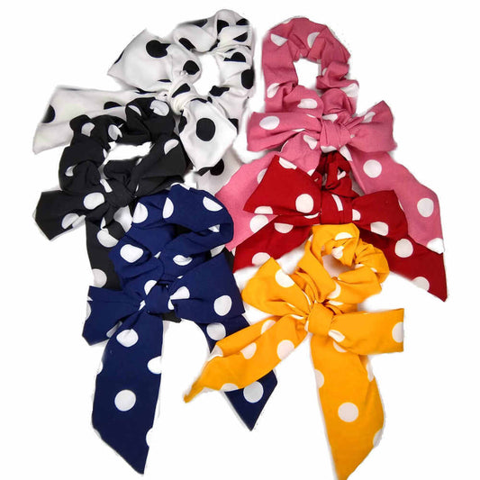 polka dot bow scrunchies