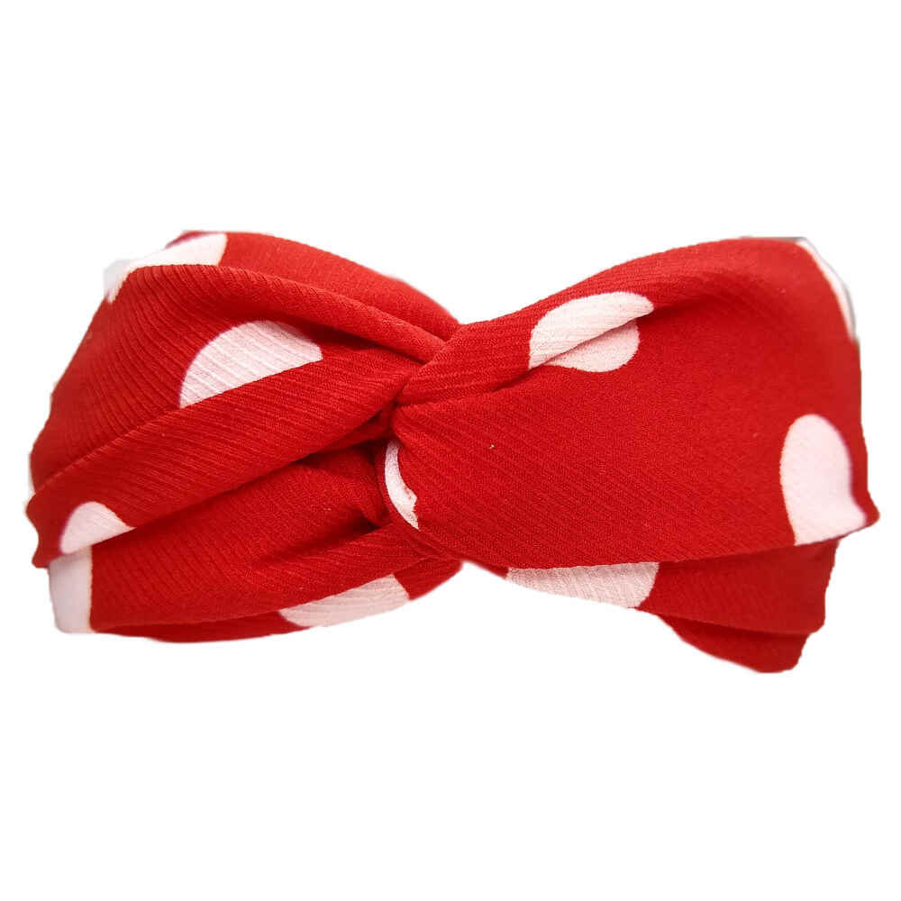 polka dot turban twist headbands - red
