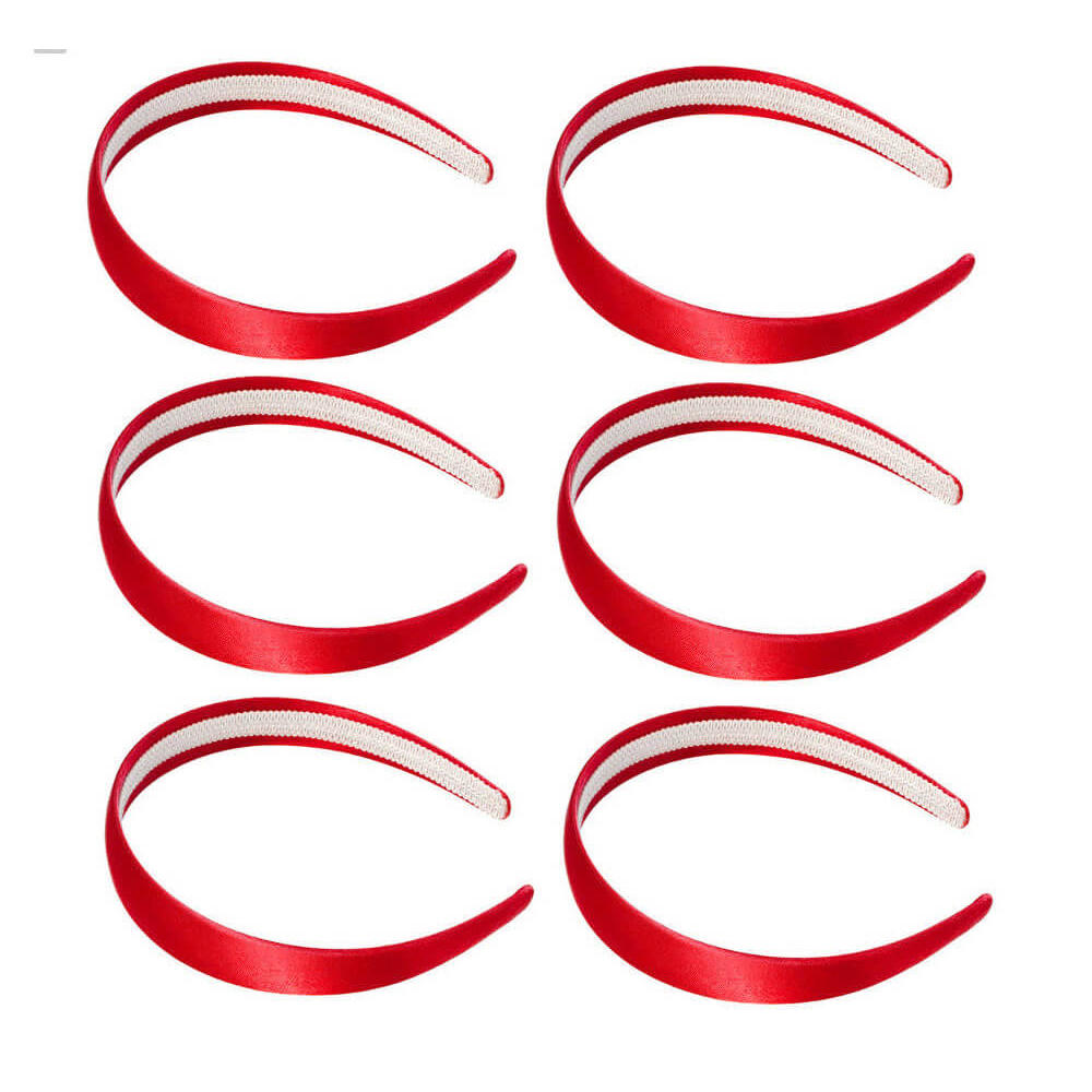 1 inch satin headbands, red