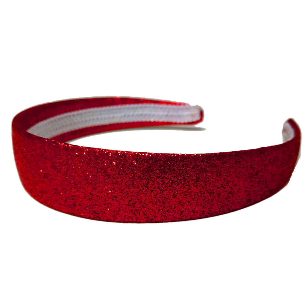 1 inch wide glitter headbands, red