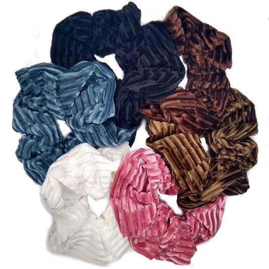 Large ribbed velvet corduroy scrunchies