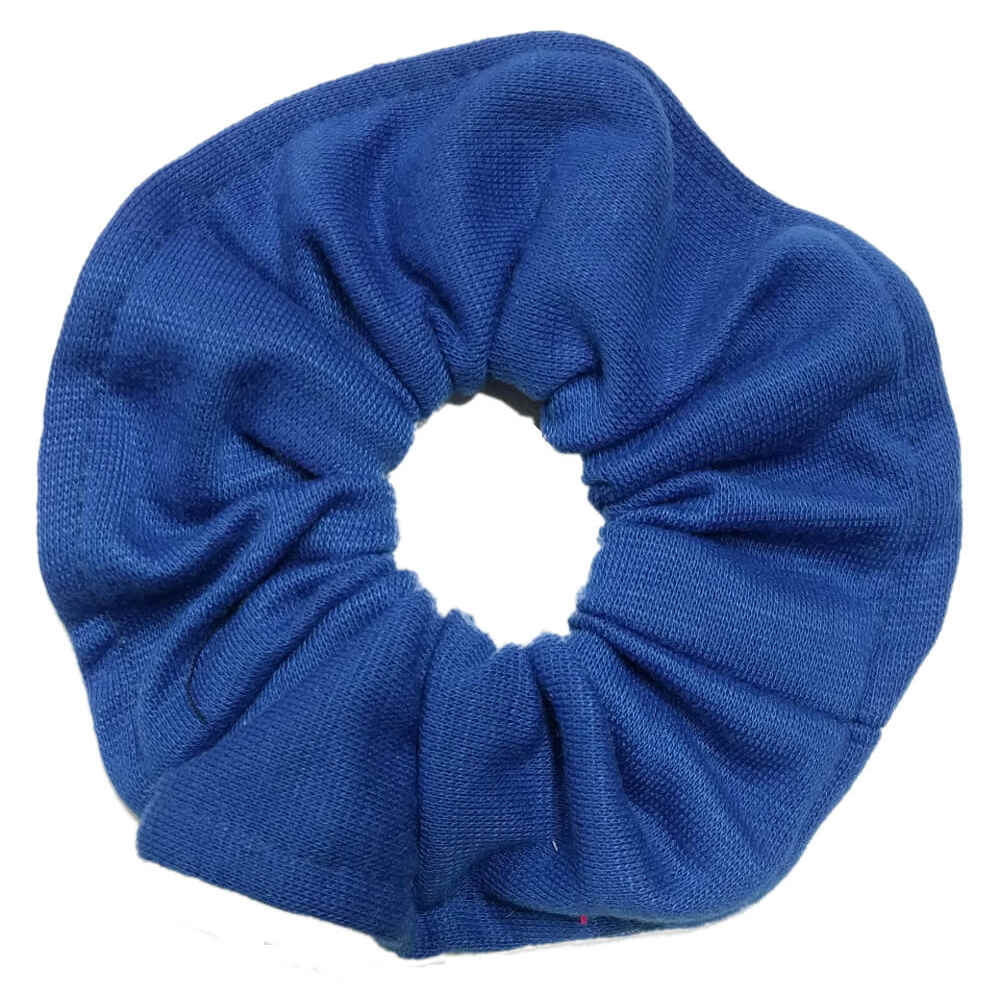 topstitched scrunchies, royal blue
