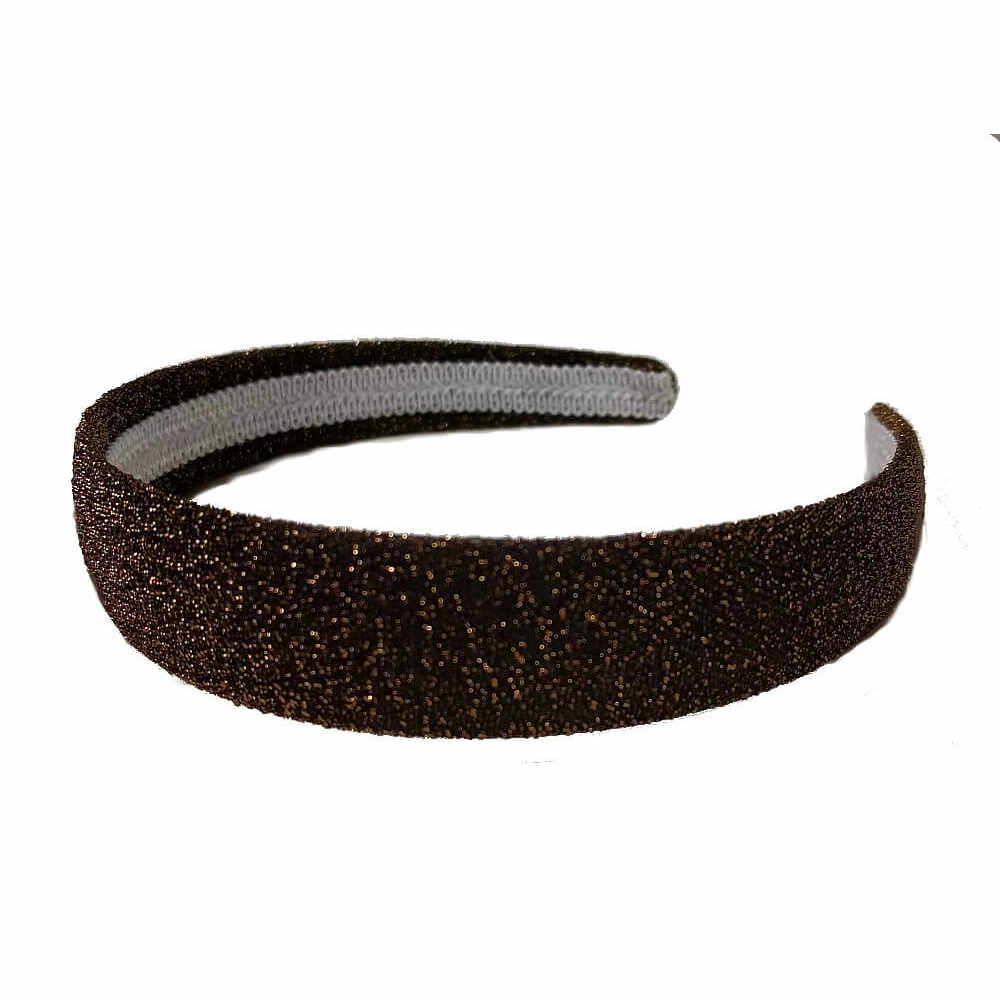 Wide shimmer headbands, brown