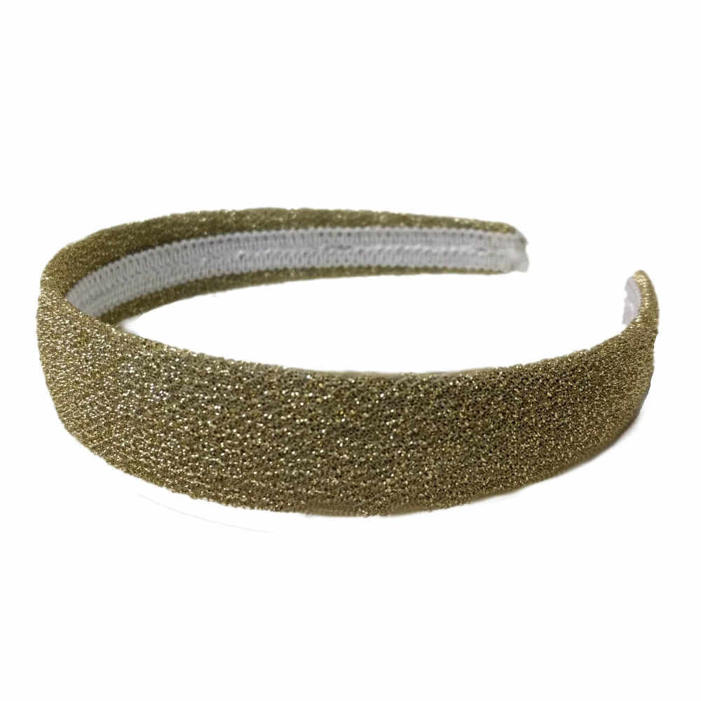 Wide shimmer headbands, gold