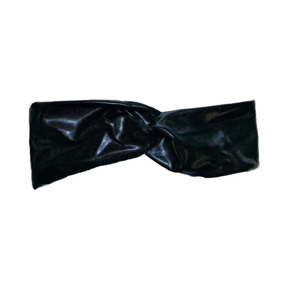 Shiny Turban Headband Black