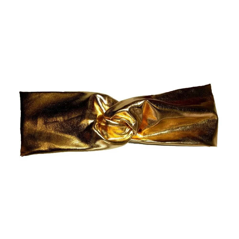 Shiny Turban Headband Gold